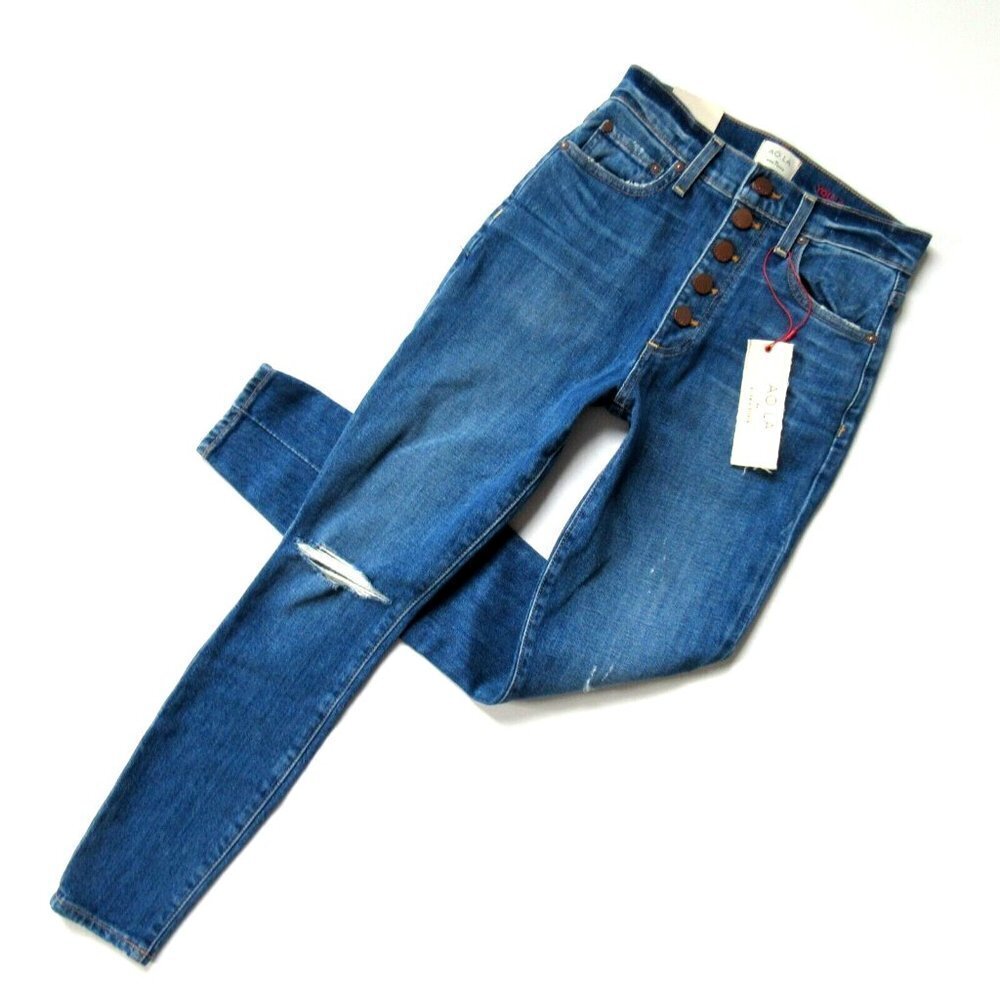 NWT AO.LA by Alice + Olivia Good High Rise in Time Flys Stretch Jeans 24 $195